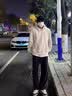 雅鹿卫衣男春秋季薄款男士宽松圆领衣服简约港风长袖T恤男打底衫上衣 黑色 XL (建议体重120-140斤) 实拍图