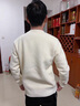 浪古 LAWKUL加厚卫衣男加绒t恤潮牌宽松秋冬季新款保暖内衣针织衫男装打底衫 米白色 XL 实拍图
