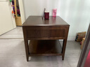 沃木 实木方几边几角桌角几 北欧实木置物花架 美式飘窗桌 方几上抽(胡桃色) 【FS-901】 实拍图