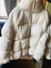 日着原创设计师女装冬季新款女士前短后长宽松高领保暖无胆防绒羽绒服 白色 S 实拍图