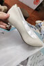 思加图孙俪同款2025新款Melody高跟鞋法式细跟CK单鞋EGK05AQ5 米白-牛皮（跟高4CM） 37 实拍图