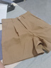 红蜻蜓高腰工装短裤女新款2025年夏季高腰宽松女装阔腿女士西装五分裤 卡其色 S 【80-95斤】 实拍图