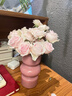 小众网红玻璃花瓶摆件客厅桌面ins风高颜值黑色粉色家居装饰花器 【18高】粉色中古花瓶 实拍图
