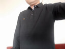 七匹狼纯羊毛衫男毛衣针织衫男士秋冬保暖商务弹力纯色打底衫男装上衣 001(黑色)-发热纤维 XL (175) 实拍图