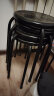 华恺之星 凳子 家用铁艺餐凳 板凳换鞋凳高凳等位椅圆凳  HK5086 4把装 实拍图
