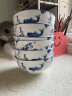 昭乐 碗年年有鱼青花瓷中式家用餐具高脚大汤碗饭碗套餐圆碗釉中彩 蓝鱼 6英寸面碗（2个装） 实拍图