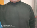 康坦汀 毛衣男秋冬季加绒加厚保暖针织衫大码一体绒线衣纯色宽松打底衫 黑色（半高领加绒） XXL 实拍图