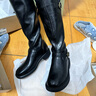 百思图冬商场新款时尚气质高筒骑士长靴粗腿显瘦黑色女靴M5102DG4 黑色 37 实拍图