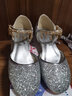 糊图狗（HUTUGOU） 新款儿童鞋子女童高跟鞋公主鞋小女孩银色水晶单鞋女学生演出皮 银色【半包吊链款】 38 /22.5cm 实拍图