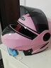 AD新国标电动车头盔男女士四季通用揭面盔冬季保暖防雾电瓶车安全帽夏季双镜防晒夏盔冬天揭面头盔 【粉色】黑茶防雾镜 实拍图