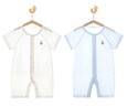 贝瑞加（Babyprints）婴儿连体衣2件夏季短袖婴儿衣服新生儿纯棉哈衣轻薄爬服 白蓝59 实拍图