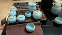 唐丰（TANGFENG）汝窑茶具套装家用轻奢高端陶瓷功夫茶杯开片可养泡茶器全套带茶盘 千川+天青西施壶9头宇辉同行同款 实拍图
