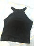 TINGE性感露肩挂脖外穿打底背心吊带女带胸垫罩杯一体上衣 黑色 XL 实拍图