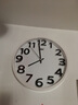 康巴丝（compas）12英寸3D立体字方形静音石英挂钟客厅时尚创意挂表卧室简约 2947白色 实拍图