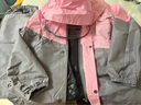 尚野优品 儿童雨衣雨裤分体式套装男女童小学生带书包位上学专用雨衣轻薄 粉拼灰4XL码【150-165cm】 实拍图