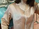 EASEWAKE逸觉重磅真丝睡衣女蕾丝长袖薄款春秋季桑蚕丝绸家居服套装 豆绿色 M 实拍图