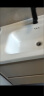 科咪兔奶油风智能浴室柜洗脸盆柜组合陶瓷一体盆卫生间洗漱台洗手池套装 80轻奢智能-陶瓷（透明玻璃） 实拍图