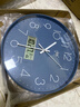 康巴丝挂钟创意简约钟表2024新款石英钟表挂墙立体字时尚14英寸挂表35cm 3220日历蓝色 35cm 实拍图