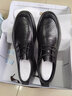 强人头层牛皮时尚商务休闲皮鞋镂空透气简约男凉鞋 JDD87522 黑色 43 实拍图