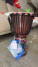 莫森（MOSEN）8英寸彩绘非洲鼓 纯羊皮印尼桃花芯木入门手鼓 免调音 颜色随机 实拍图