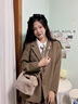 伊梵络 质感毛绒手提包包女2024新款时尚秋冬毛毛包百搭小众链条斜挎包 浅咖色 实拍图
