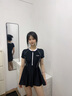 Keep泳衣女士连体裙式专业游泳衣保守大码温泉泳装 599 黑色 S 实拍图