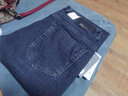 袋鼠优质棉牛仔裤男厚款秋冬直筒弹力加绒裤子柔软修身舒适男士长裤 深兰不加绒A07 33（2尺6） 实拍图