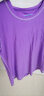 妃丽慕尚（FEILIMUSHANG）纯棉正肩短袖t恤女夏季2024年新款韩版洋气印花学生宽松上衣服ins 9021-紫色 M 实拍图