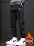 JEEP SPIRIT吉普休闲裤男秋冬季韩版束脚裤子男士宽松工装裤 黑色加绒 3XL 实拍图