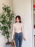 红蜻蜓 2025年半高领针织衫女春季新款打底长袖毛衣女小衫修身女装线衣 杏色 均码 实拍图