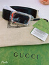 古驰（GUCCI）腰带 男士经典款方扣板扣皮带 GG压纹牛皮腰带商务休闲 黑色【配原装盒】403941 95cm(适合2尺7-2尺9腰围) 实拍图