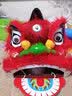千奇梦儿童舞狮子幼儿园小狮子头塑料耐摔小孩玩具舞狮道具整套醒狮表演 升级版6寸红色+带毛尾巴_适合2-7岁 实拍图