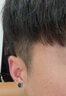 子午线 耳钉男钛钢韩版气质单只韩版潮个性男学生创意玫瑰金色耳饰女男士耳环 黑色 单只价 实拍图
