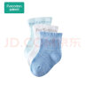 全棉时代 婴儿袜子新生儿宝宝袜子中筒婴儿儿童防滑3双装 蔚蓝+白+天蓝15cm 晒单实拍图