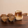 瓷牌茗茶具（cipaiming teaset）围炉煮茶家用全套配件罐罐茶煮茶壶室内炭火炉烤红薯 小渐变月颜壶+仿柴烧4杯 600ml 实拍图