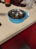 柒哦猫碗狗碗双碗防打翻悬挂式宠物食盆不锈钢挂笼子猫粮饭盆兔子碗 青春蓝大号【含不锈钢碗】 悬挂式猫碗 实拍图