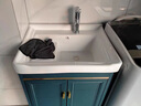 拓卫 落地式太空铝洗衣柜阳台洗衣池陶瓷洗手台盆组合柜带搓衣板浴室 70洗衣盆+柜子+下水 70cm 实拍图