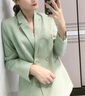 AMII女装2025职业西服套装女夏季新款休闲外套时尚西装两件套 抹茶绿(西装) M (160) 实拍图