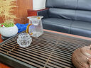 藏白 耐热玻璃茶漏公道杯家用加厚耐高温玻璃茶水分离器平分茶水漏斗滤网功夫茶具配件 锤纹红把公杯+如意茶漏 实拍图