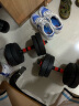 艾栢恩 哑铃男士家用健身器材可调节举重杠铃套装亚玲环保包胶快速调节 经典款15公斤左右各7.5KG+连接杆 实拍图