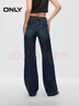 ONLY秋季休闲百搭松弛感高腰直筒牛仔裤女|124332043 J39 蓝黑 S (160) 64A 实拍图