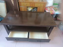 尊鲨 全实木茶几中式茶桌客厅家具双层带抽屉多功能长方形办公室茶台 120*60*50带抽 仿古色 实拍图