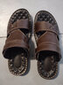 【100%软底】男士凉鞋夏季防水防滑软底耐磨沙滩鞋厚底高档凉拖鞋 棕色精品款[真皮]_111 44 _标准尺码 实拍图