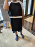 弈姿泳衣女士裙式连体游泳衣遮肚显瘦速干泳装 EZI21W033 黑白 M 实拍图