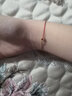 Medal Queen钻石细蛇年本命年转运红绳手链女钛钢情侣韩版手绳情人节礼物 半绳半链玫瑰金色 实拍图