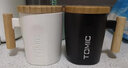 特美刻（TOMIC） 创意陶瓷杯子情侣水杯木手柄咖啡杯马克杯男女办公水杯牛奶杯 黑白对杯（礼盒装） 400ml 实拍图