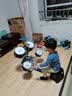 俏娃宝贝架子鼓儿童1-3一6岁宝宝敲打鼓玩具男孩音乐乐器两小女生日5礼物2 3-8岁：黑大号双面地鼓+谱鼓贴架 实拍图