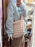 天丂单肩包女褶皱云朵包包2024七夕休闲百搭泡泡大容量通勤单肩包 云朵包【粉色35*28】 实拍图