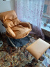 品洛梵  北欧网红摇椅懒人休闲躺椅家用轻奢摇摇椅客厅午睡阳台单人沙发 橙色+脚踏(科技布) 实拍图