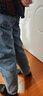森灰大码牛仔裤女松紧腰胖MM加绒裤子显瘦宽松弹力200斤高腰哈伦裤 黑灰色 常规 不加绒 长裤 2XL 推荐130至150斤 实拍图